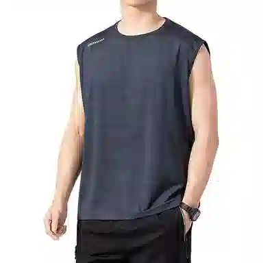 大白鲨 冰丝透气速干背心男宽松坎肩健身打底衣服休闲运动套装 男款