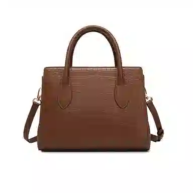 稻草人 高级感鳄鱼纹百搭 聚氨酯 单肩包手提包 女款 黑色/棕色