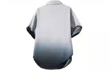 大卫贝肯 美式复古字母设计宽松休闲纯色百搭渐变透气垂感落肩短袖衬衫 男女同款