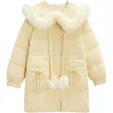 爱依服 翻领合身长袖羽绒服 女款 鹅黄