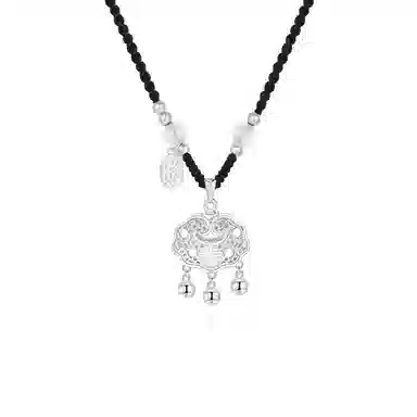 【999足银纯银 岁岁平安 】 七好美银 招财平安锁 新中式国潮优雅气质 贵气清冷高级极简百搭 首饰 项链 男女同款情侣款