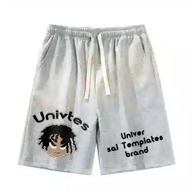 物质公式 潮牌美式高街复古创意卡通动漫图案字母印花抽绳运动基础款无性别穿搭短裤户外跑步休闲宽松百搭系带五分裤篮球裤 男女同款