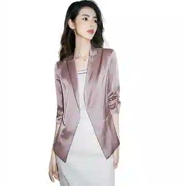 晚白 翻驳领通勤西装外套 女款 粉色