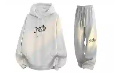王者荣耀 澜款美式复古连帽套头上衣字母印花百搭直筒抽绳长裤卫衣长袖搭配宽松阔腿卫裤潮流潮牌学院风休闲运动套装 男女同款