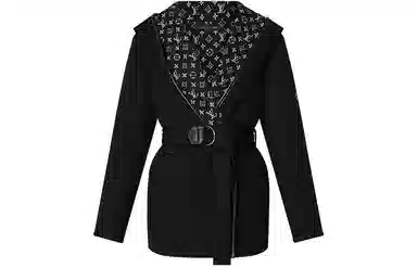 Louis Vuitton FW21 Wool Wrap Hooded Coat Black