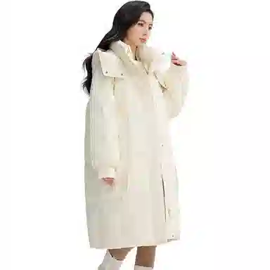 鸭鸭 中长款加厚保暖时尚百搭外套羽绒服 女款