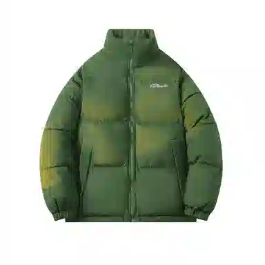 鸭鸭 简约字母印花宽松休闲时尚百搭舒适柔软立领面包羽绒服 男女同款