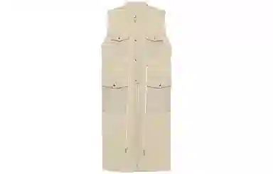 美洋 纯色圆领无袖马甲 女款 卡其色