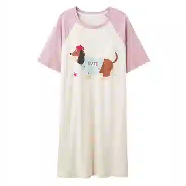 向薇 带胸垫薄款短袖可爱睡裙 女款