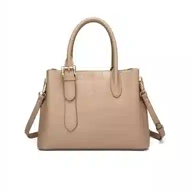 稻草人 时尚高级感鳄鱼纹 聚氨酯 单肩手提包 常规 女款 黑色/杏色