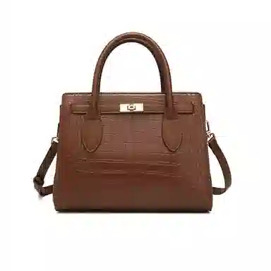 稻草人 高级感鳄鱼纹百搭 聚氨酯 单肩包手提包 女款 黑色/棕色