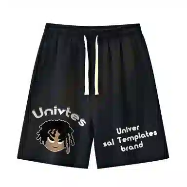 物质公式 潮牌美式高街复古创意卡通动漫图案字母印花抽绳运动基础款无性别穿搭短裤户外跑步休闲宽松百搭系带五分裤篮球裤 男女同款