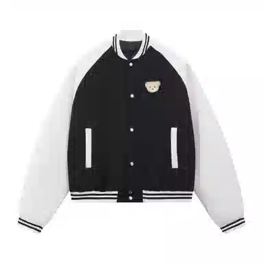 美式小熊魔术贴休闲百搭单排扣棒球服 男女同款