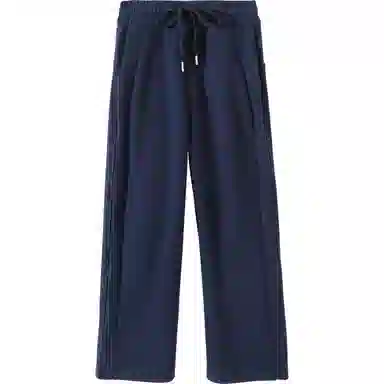 重磅基础 简约高腰垂感舒适阔腿休闲裤 女款 藏青