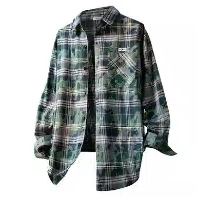 红蜻蜓 美式复古格子高街设计感高级宽松休闲百搭日常通勤潮流时尚简约长袖衬衫 男女同款