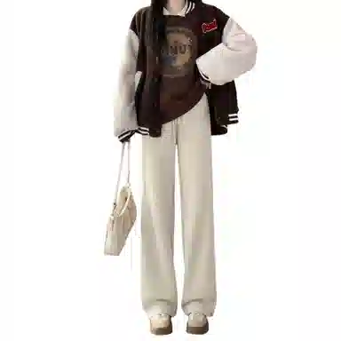 水中花 加绒直筒加厚保暖宽松舒适简约休闲裤 女款