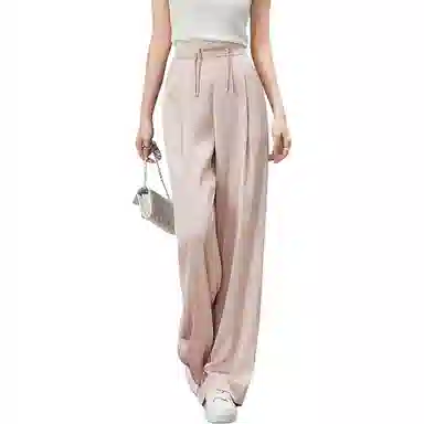 【dme】 纯色松紧宽松直筒休闲裤 女款