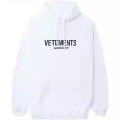 Vetements Logo Hoodie White