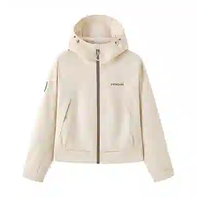 企鹅  字母纯色连帽  防水防泼水耐磨冲锋衣 女款