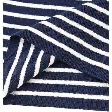 爱依服 韩版成熟条纹短袖针织衫 女款