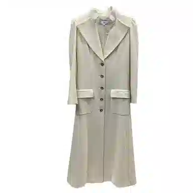 CHANEL 21A Castle Trench Coat White