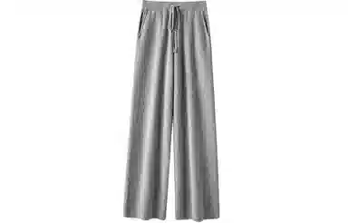 恒源祥 羊毛针织阔腿裤松紧高腰系带休闲裤 女款