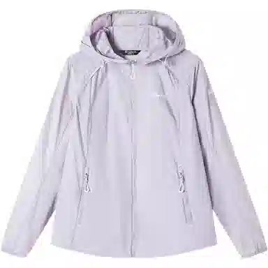 探路者 运动休闲简约连帽拼色 防紫外线防晒服 女款 暮紫色
