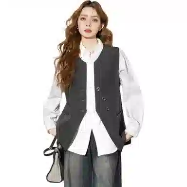 法文箱子 简约休闲通勤马甲 女款