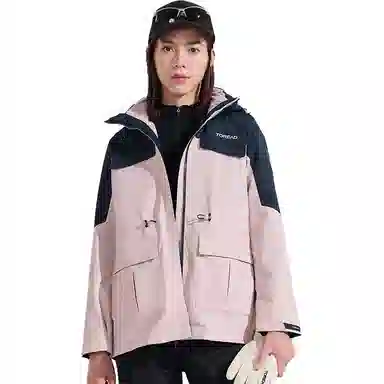 探路者  休闲舒适字母三合一  防风耐磨保暖防静电冲锋衣 女款 陶瓷粉蓝色