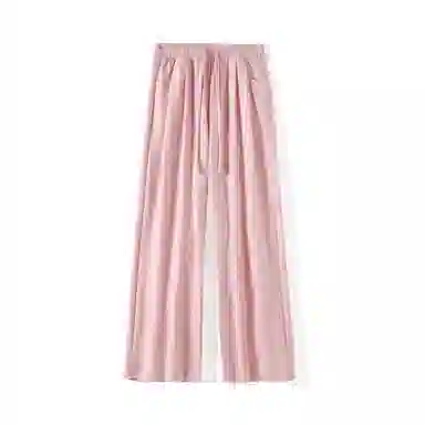 重磅基础 纯色简约系带休闲裤 女款 粉色