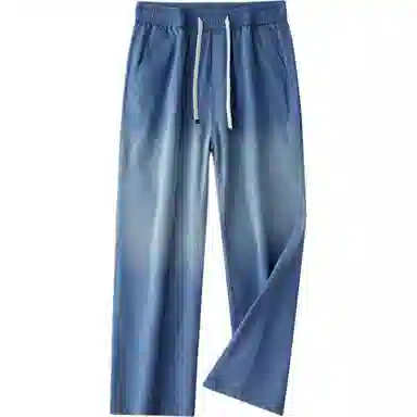 希越 宽松直筒垂感渐变抽绳休闲裤 男款