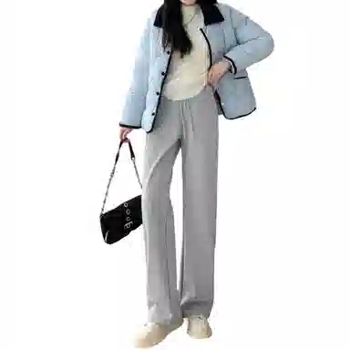 水中花 加绒直筒加厚保暖宽松舒适简约休闲裤 女款