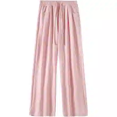 重磅基础 纯色简约系带休闲裤 女款 粉色