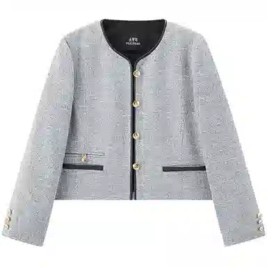 Peacebird Casual Short Jacket Gray