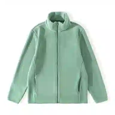 重磅基础 纯色立领百搭拉链长袖舒适保暖绒感外套 女款 藏青