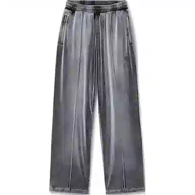 Alexander Wang FW24 Gradient Velvet Logo Joggers Gray White
