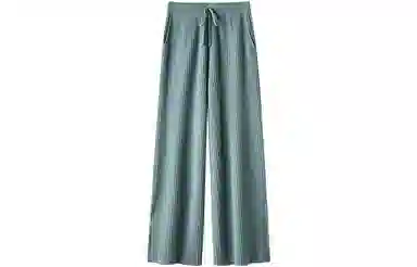 恒源祥 纯色高腰羊毛针织松紧系带阔腿休闲裤 女款