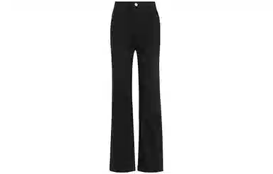 美洋 纯色高腰直筒长裤 女款 黑色