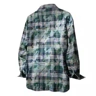 红蜻蜓 美式复古格子高街设计感高级宽松休闲百搭日常通勤潮流时尚简约长袖衬衫 男女同款