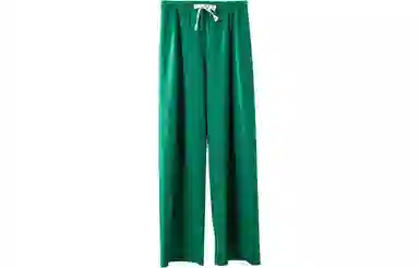 【dme】 纯色系带高腰阔腿休闲裤 女款 绿色