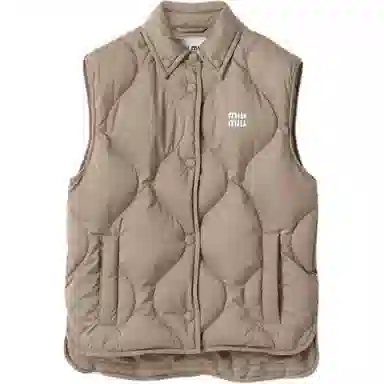 Miu Miu Sleeveless Down Vest Gray