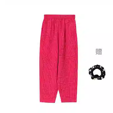 雾闪闪 格子合身直筒休闲裤 女款