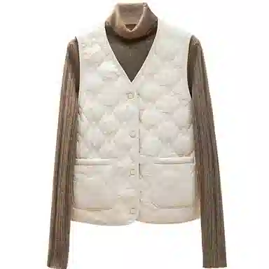 她池 简约拼色宽松百搭马甲 女款