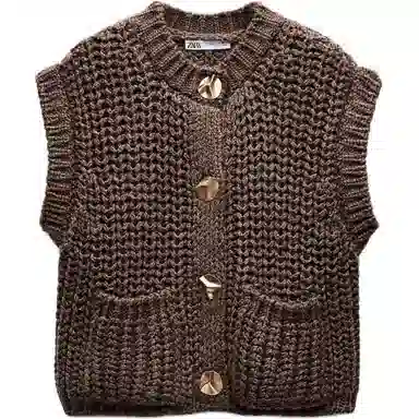ZARA Knit Vest Brown