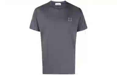 Stone Island Logo Print Crewneck T-Shirt Gray White