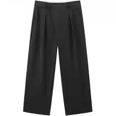 太平鸟 简约舒适纯色休闲裤 女款 黑色
