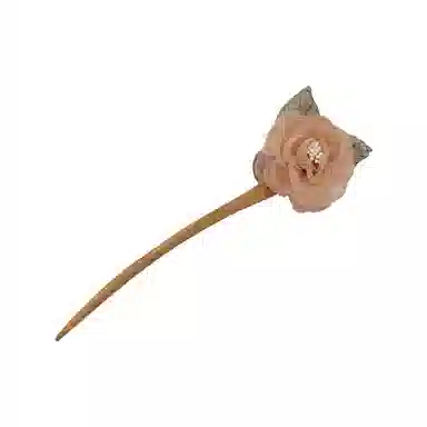 蒙妮 小清新玫瑰花 网纱/木 发簪 女款