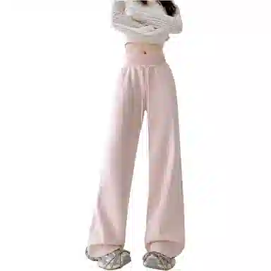 沐晓欣 糖果色腰微喇辣妹显瘦百搭拖地裤休闲裤 女款