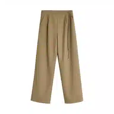 茵曼 新中式盘扣飘带国风宽松休闲裤 女款