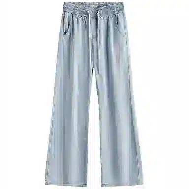 加菲猫家族 美式街头复古水洗做旧纯色简约舒适宽松直筒个性百搭垂坠感时尚痞帅嘻哈潮牌中性风青春活力牛仔裤 男女同款